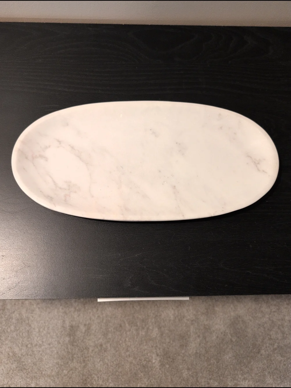 kate spade Gramercy Marble Oval Serving Platter w/Silver Flower Bowl New In Box